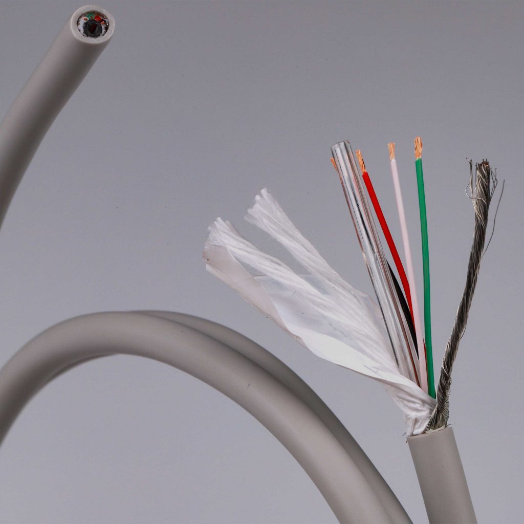 Medical grade 6 core shielded cable with air pipe inside