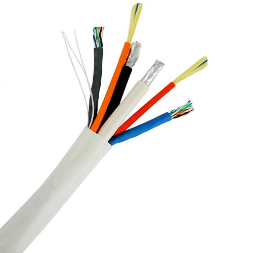bundled cable with 2 rg6u 2 bulk cable and 2 fiber