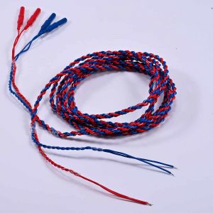 Double twisted Raw EEG Electrodes one end overmold one end semi stripped Red And Blue