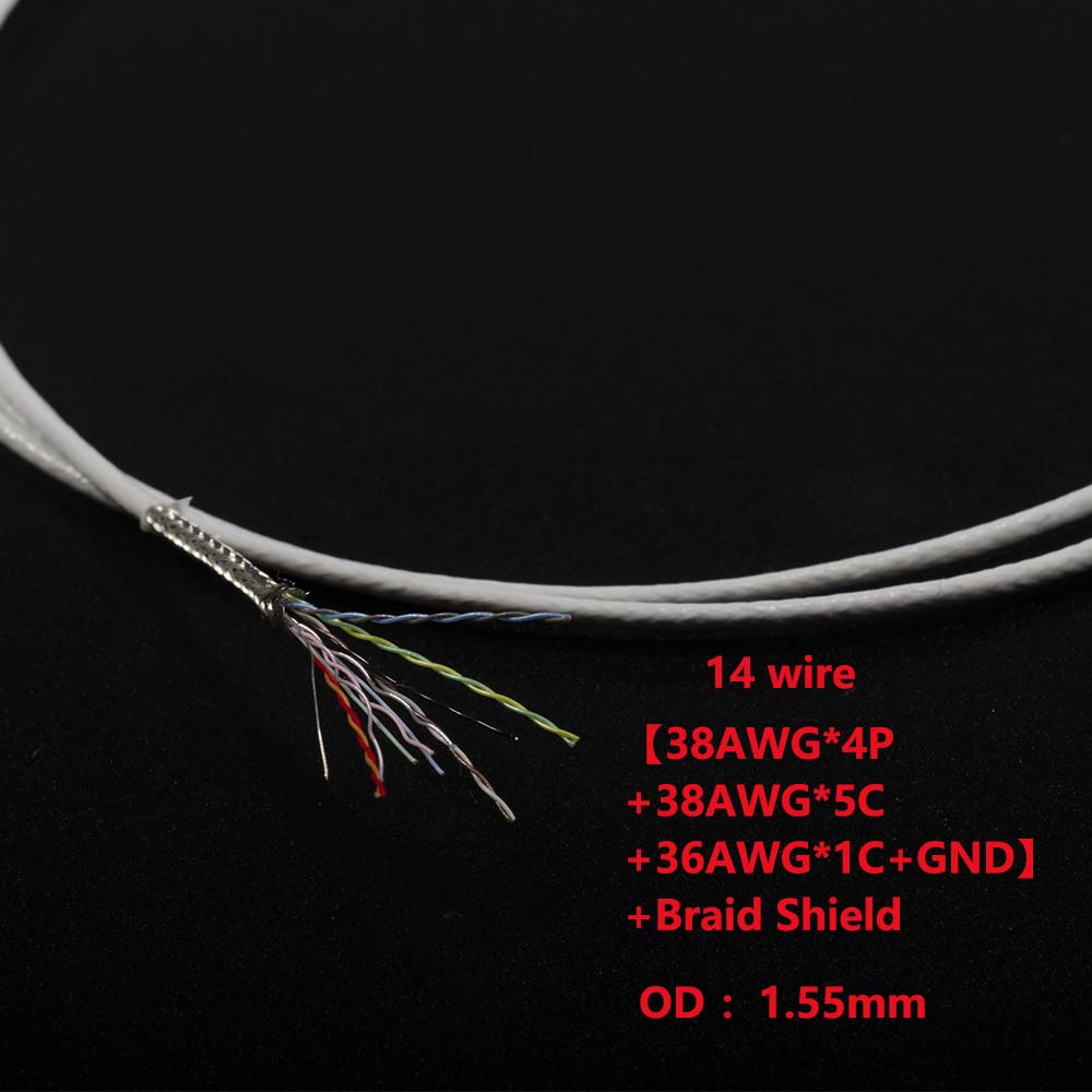 14 wire 38AWG endoscope camera cable with OD 1.55mm